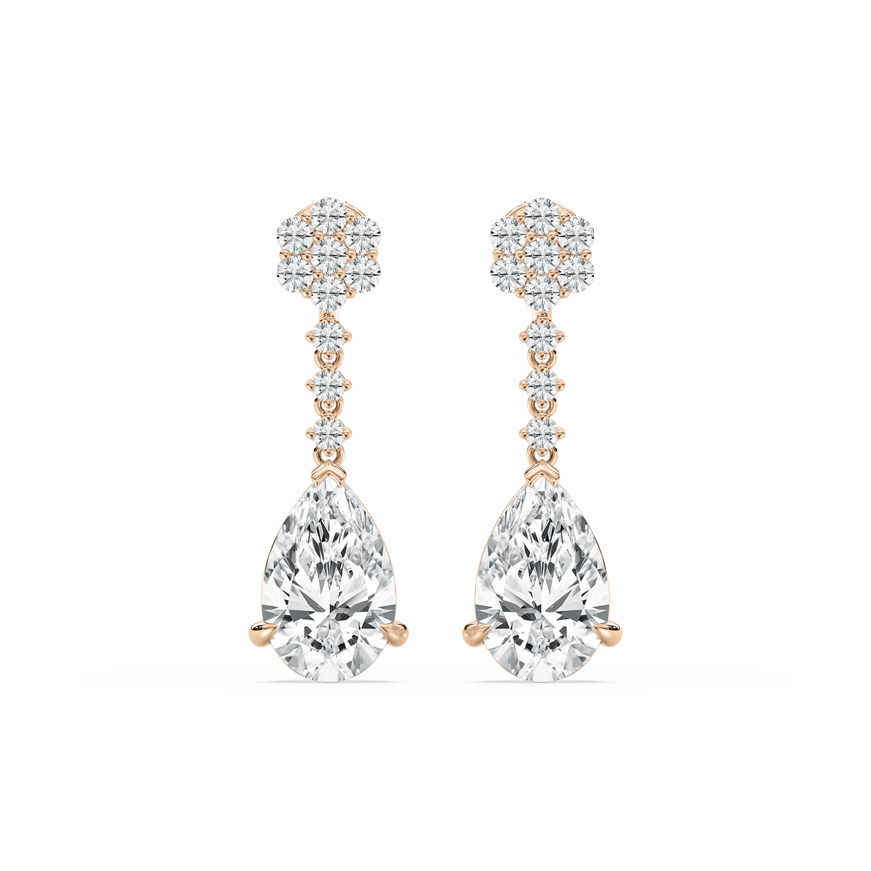 Decorative Embellishment 2 ? ctw Pear and Round Lab Grown Diamond Drop Earrings