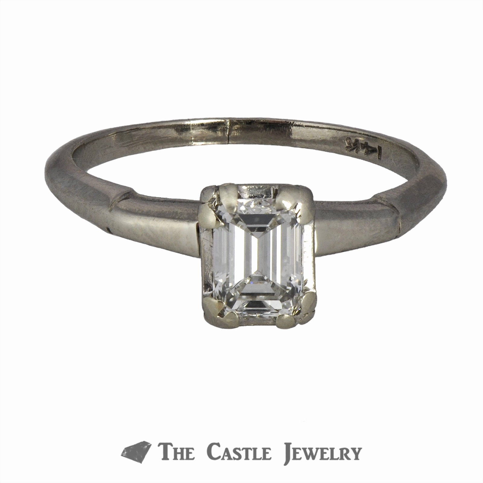 Personal Choice Emerald Cut .50ct VS2 G/H Diamond Engagement Ring in 14K White Gold