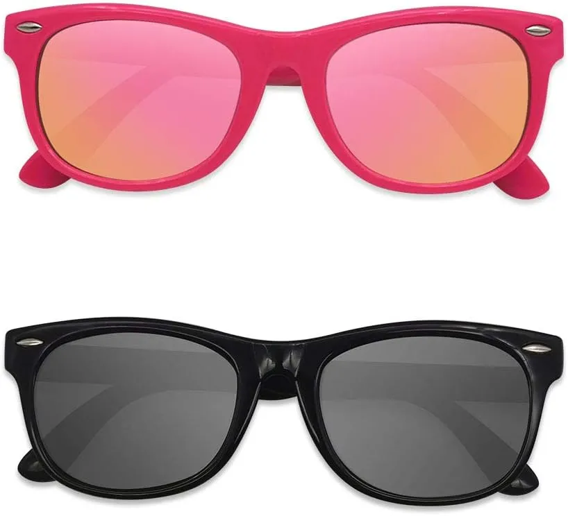 SUMMER SALE Kids Sunglasses Polarized & Flexible & 100% UV Protection for Age 4-9, Girls Boys Styles, Pack of 2-3