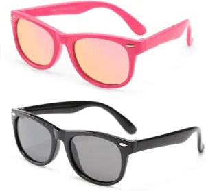 SUMMER SALE Kids Sunglasses Polarized & Flexible & 100% UV Protection for Age 4-9, Girls Boys Styles, Pack of 2-3