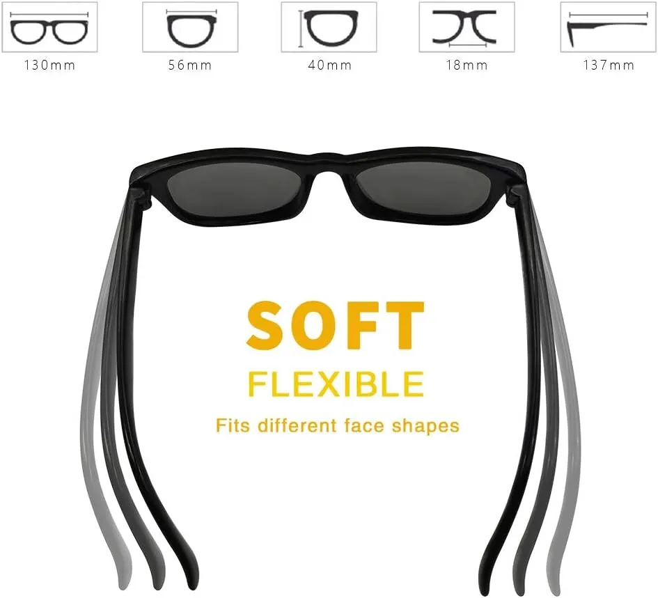 SUMMER SALE Kids Sunglasses Polarized & Flexible & 100% UV Protection for Age 4-9, Girls Boys Styles, Pack of 2-3