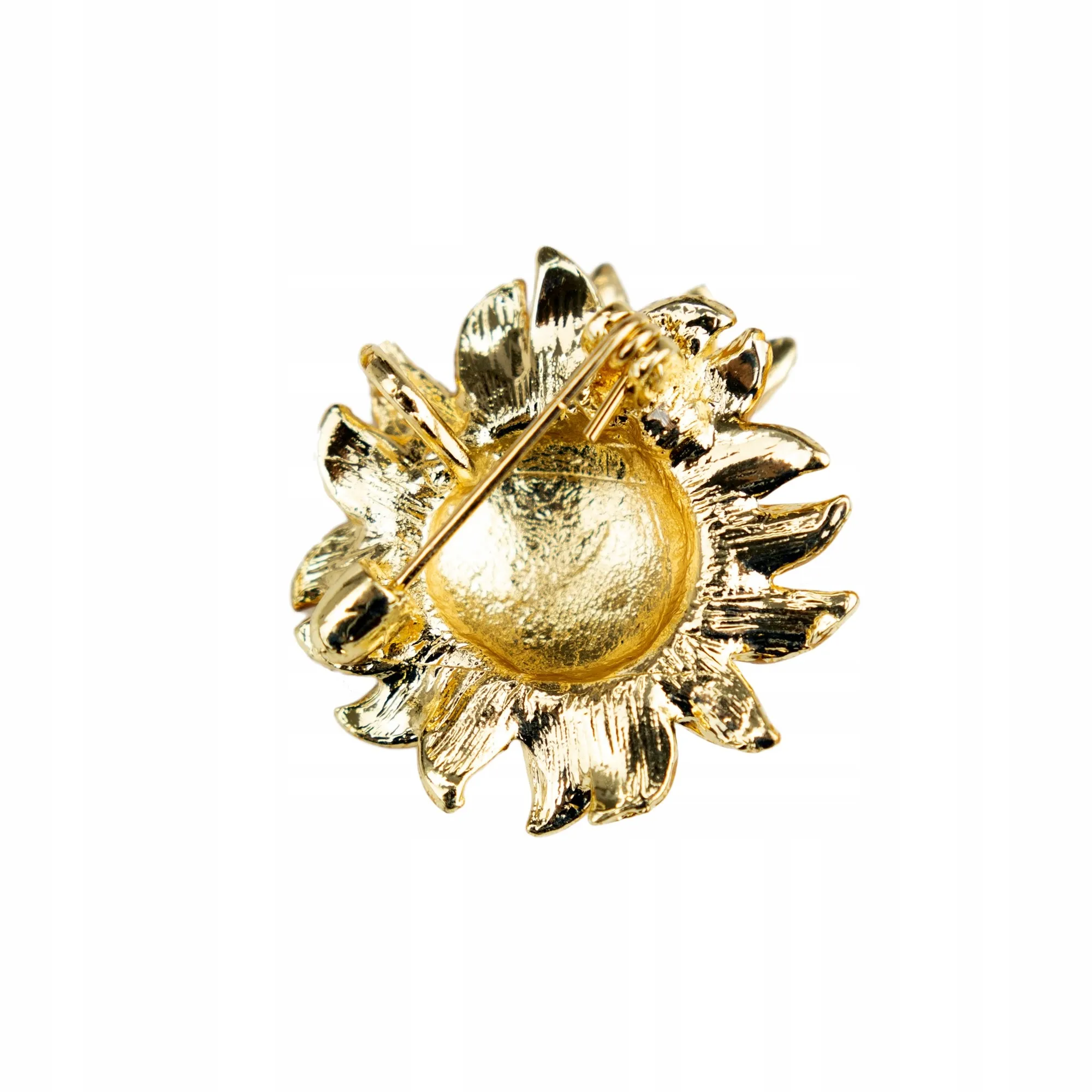 Sunflower with a bee - brooch with a pendant function