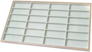 Sunglasses Organizer Tray Jewelry Organizer 24 Grids Watch Tray Wood Multifunction Sunglasses Display Tray for Drawer Dresser