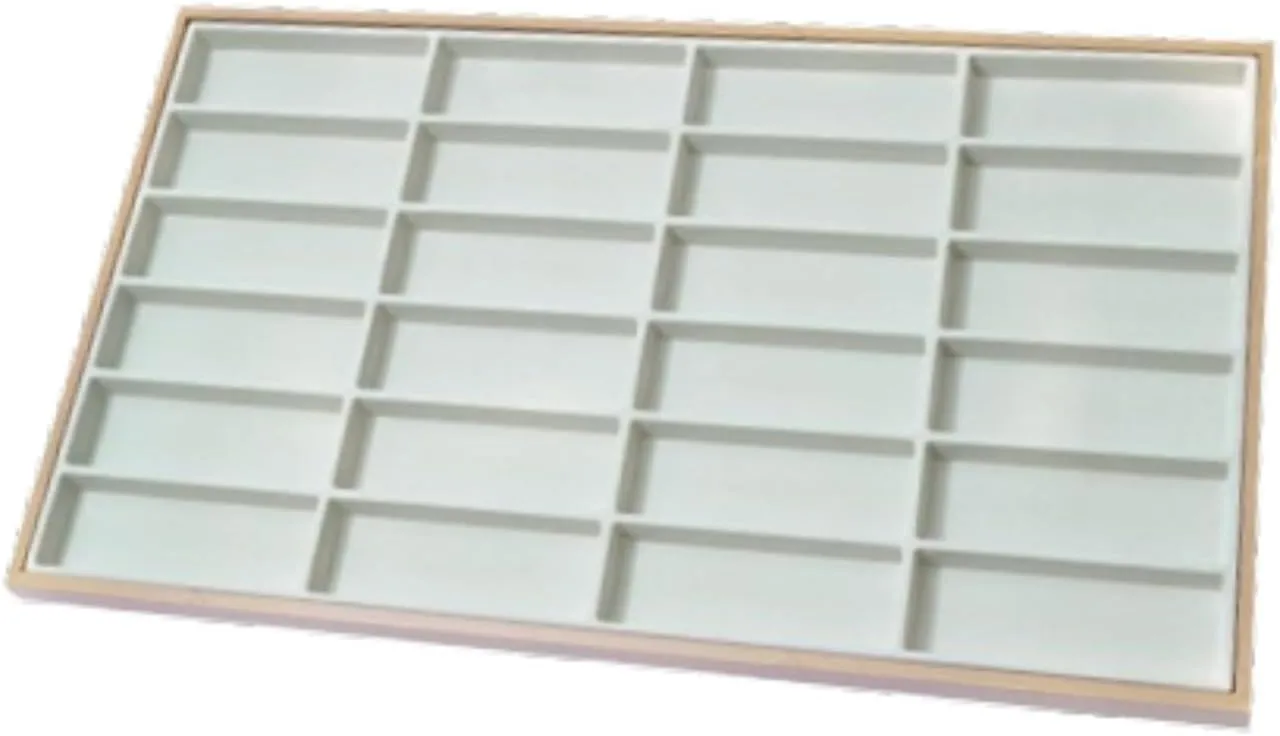 Sunglasses Organizer Tray Jewelry Organizer 24 Grids Watch Tray Wood Multifunction Sunglasses Display Tray for Drawer Dresser