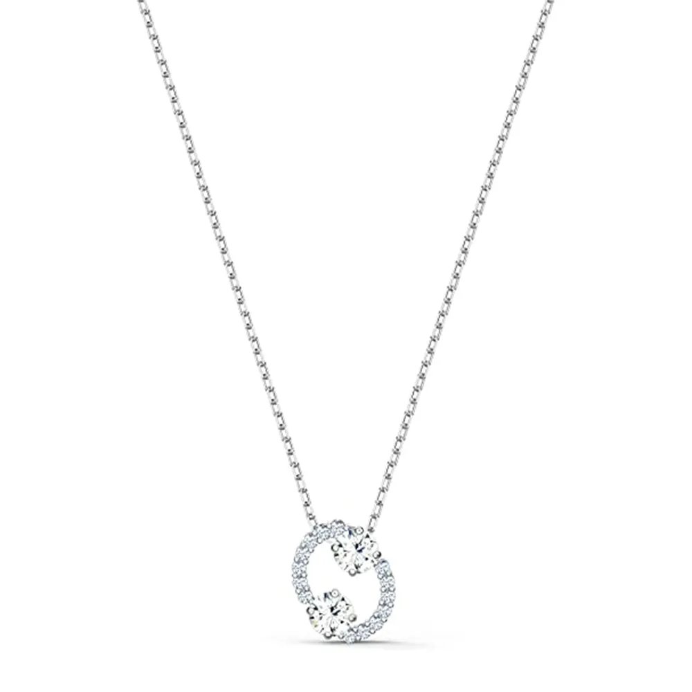 SWAROVSKI Womens All Zodiac Symbols Crystal Pendant Mixed Metal Finish Clear White Crystal Necklace - SV-5561422