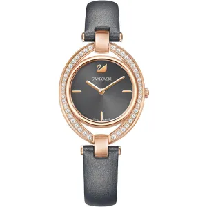 Swarovski Women's Crystal Watch - Stella Dark Grey Dial Leather Strap | 5376842