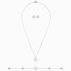 Swarovski Women's Jewelry Set - Deary Pearl Rhodium Plated | 5428665