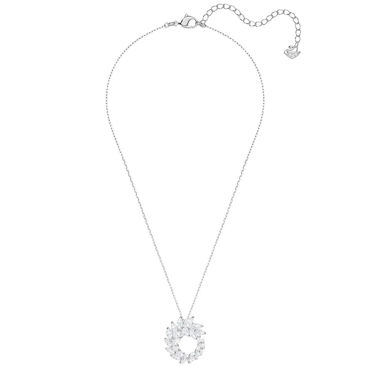 Swarovski Women's Necklace - Louison Swirl Leaf-Shaped Crystals Pendant | 5415989