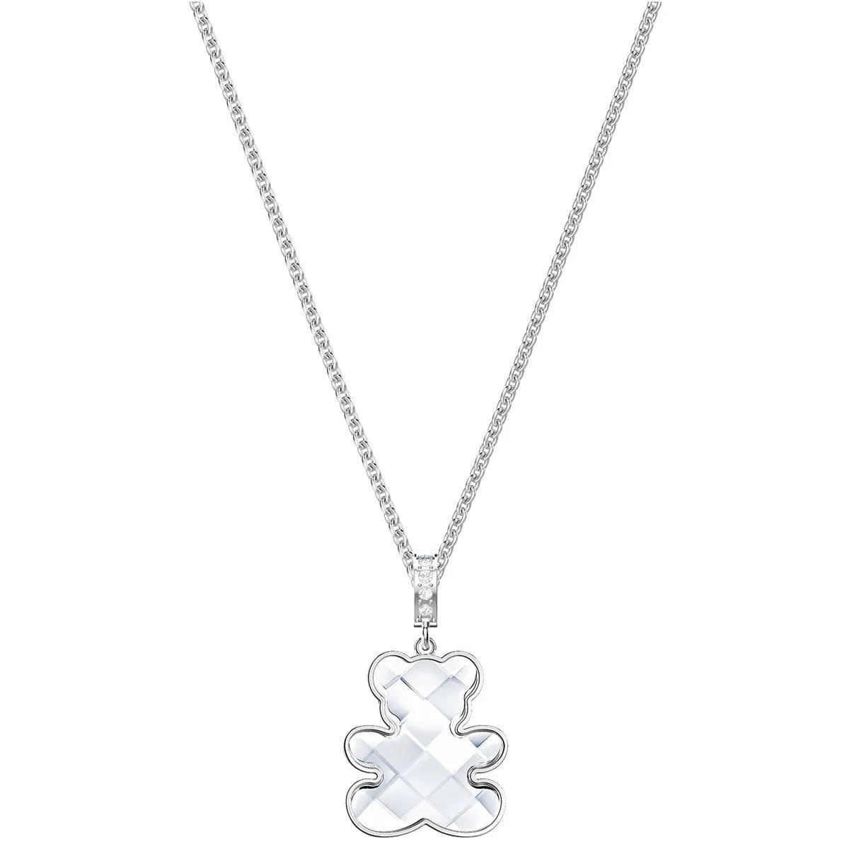 Swarovski Women's Necklace - Teddy Rhodium Plated Clear Crystal Pendant | 5410280