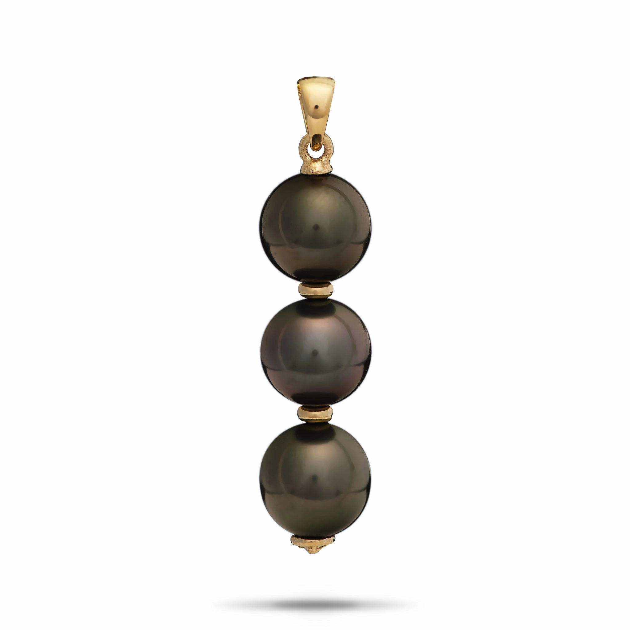 Tahitian Black Pearl Pendant in Gold - 10-11mm Refined Quality