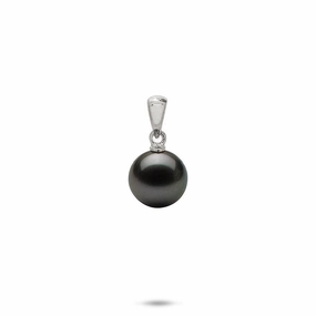 Tahitian Black Pearl Pendant in White Gold - 9-10mm Everyday Feature