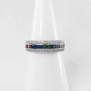 Tapered Chakra CZ Ring