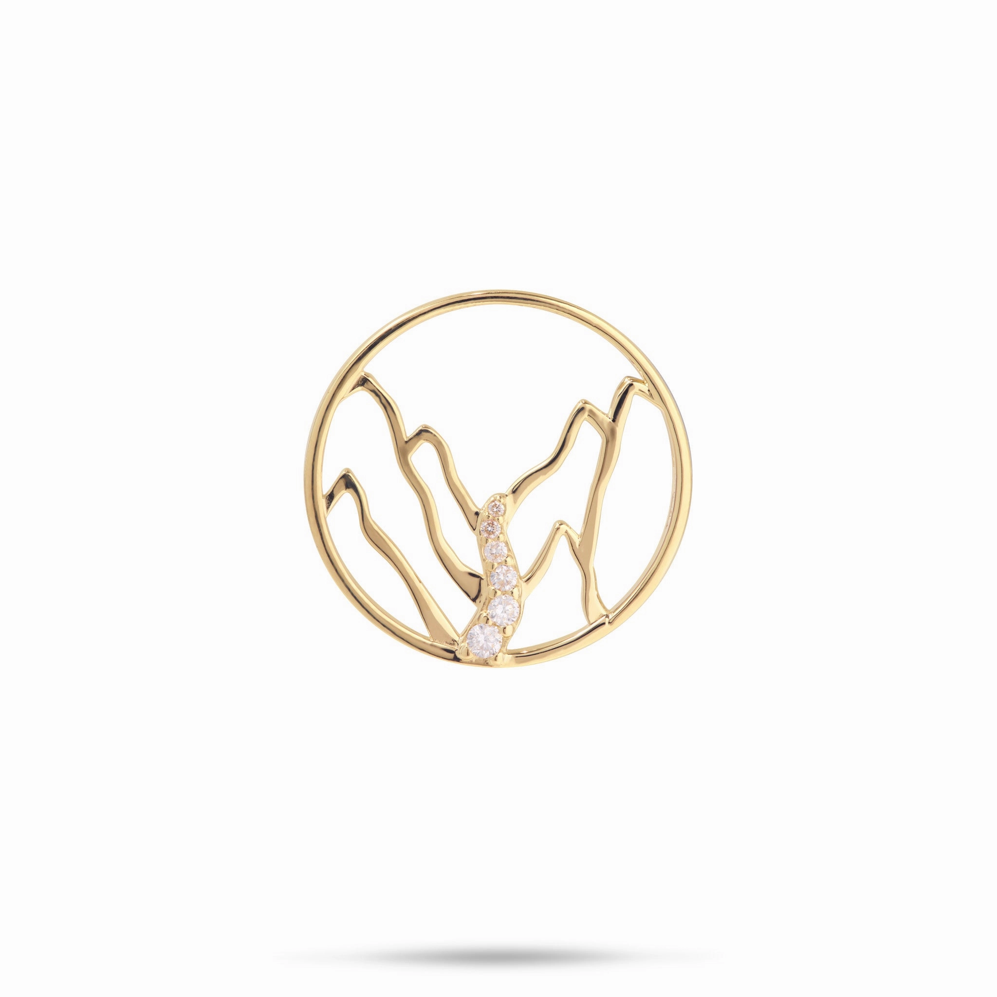 Lively Accent Effortless Touch Ko?olau Waterfall Pendant in Gold with Diamonds - 20mm