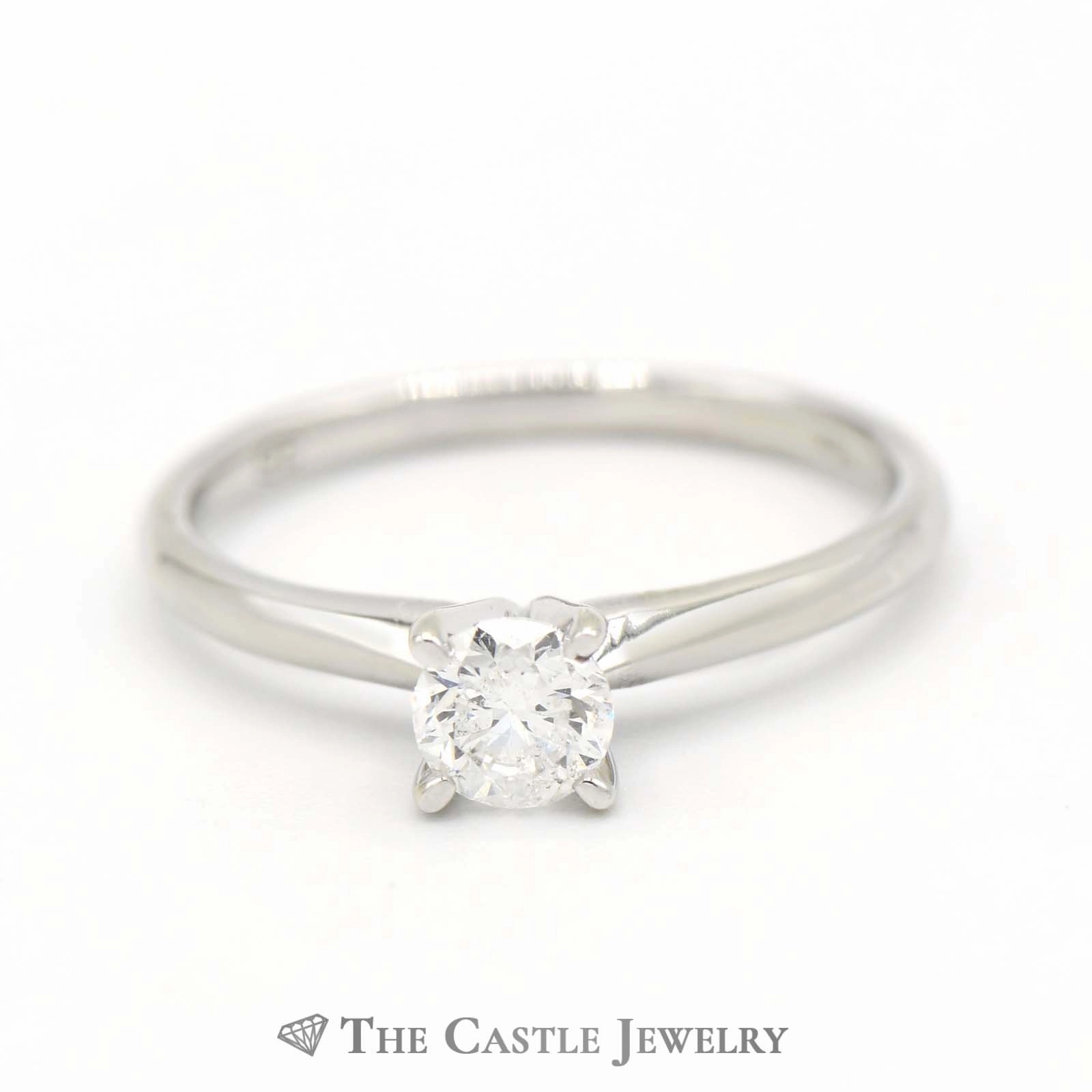 Cultural Fusion Brilliant Accessory .40ct Round Diamond Solitaire Engagement Ring in 10k White Gold