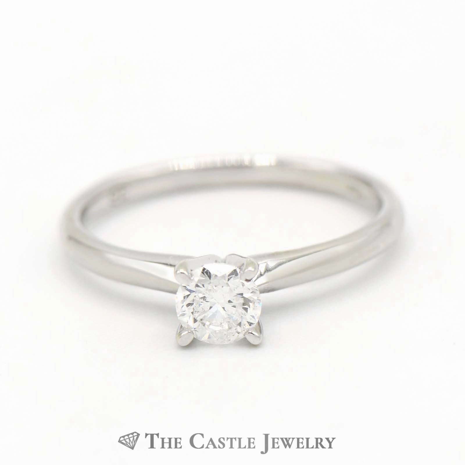 Exquisite Jewelry .40ct Round Diamond Solitaire Engagement Ring in 10k White Gold