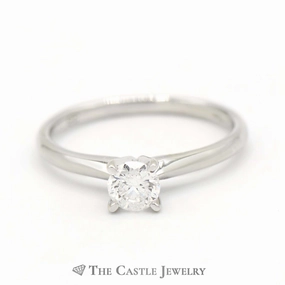 Cultural Fusion Brilliant Accessory .40ct Round Diamond Solitaire Engagement Ring in 10k White Gold