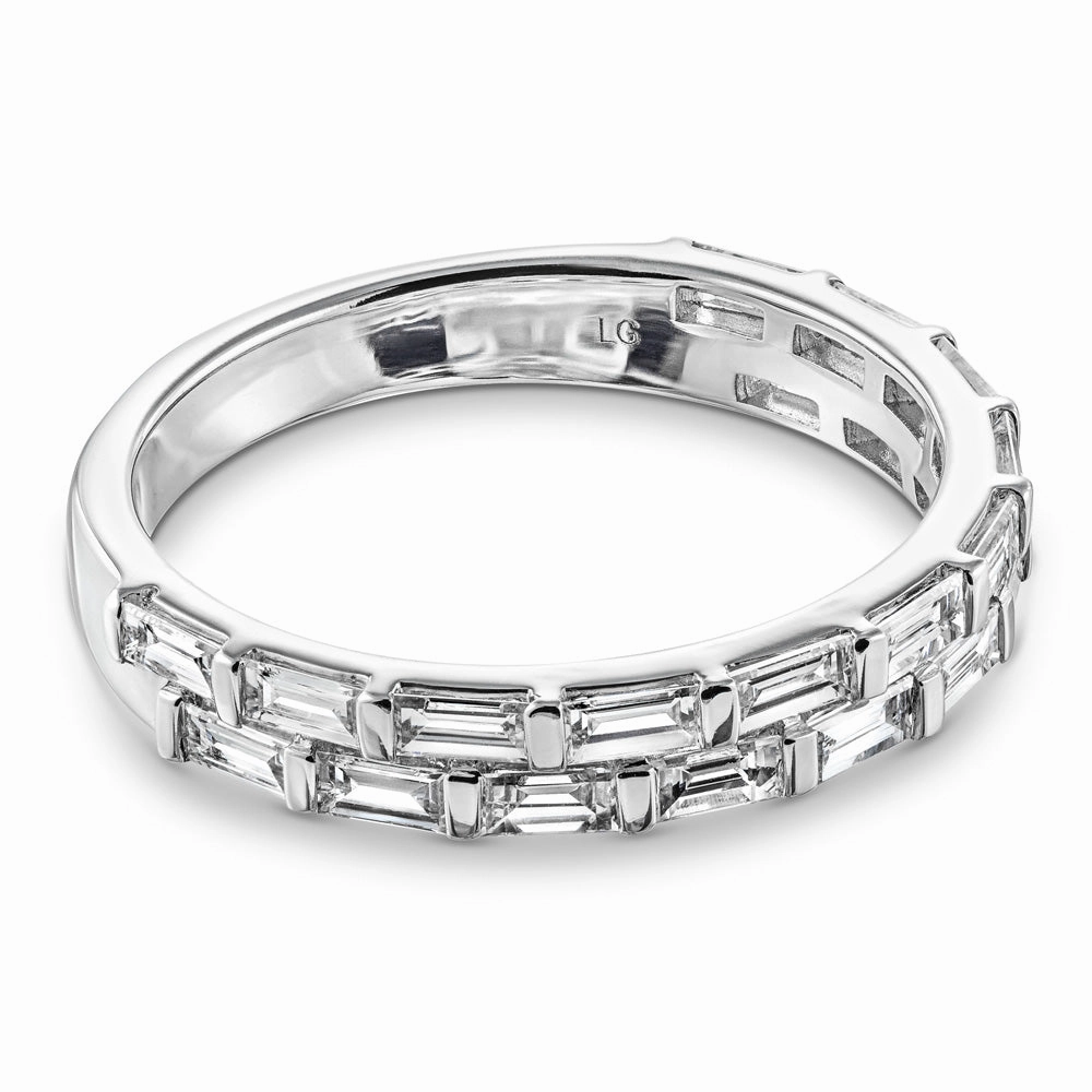 Exclusive Jewelry Classic Present Haven 7/8 ctw Baguette Lab Grown Diamond Double Row Wedding Band