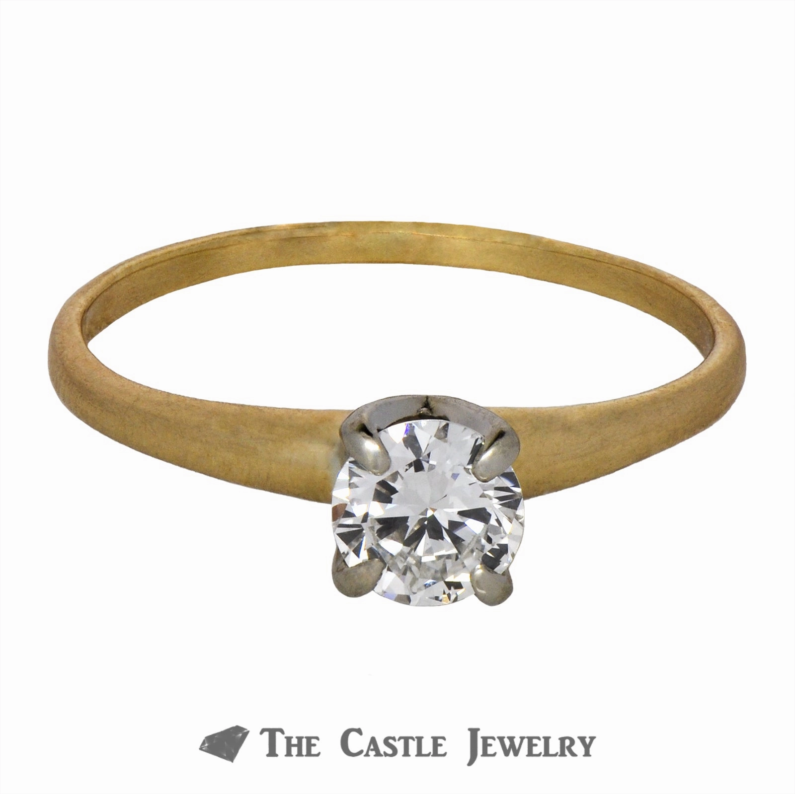 Comfortable Article Value Article Round Brilliant Cut .53ct SI1 H/I Diamond Engagement Ring 14K Yellow Gold