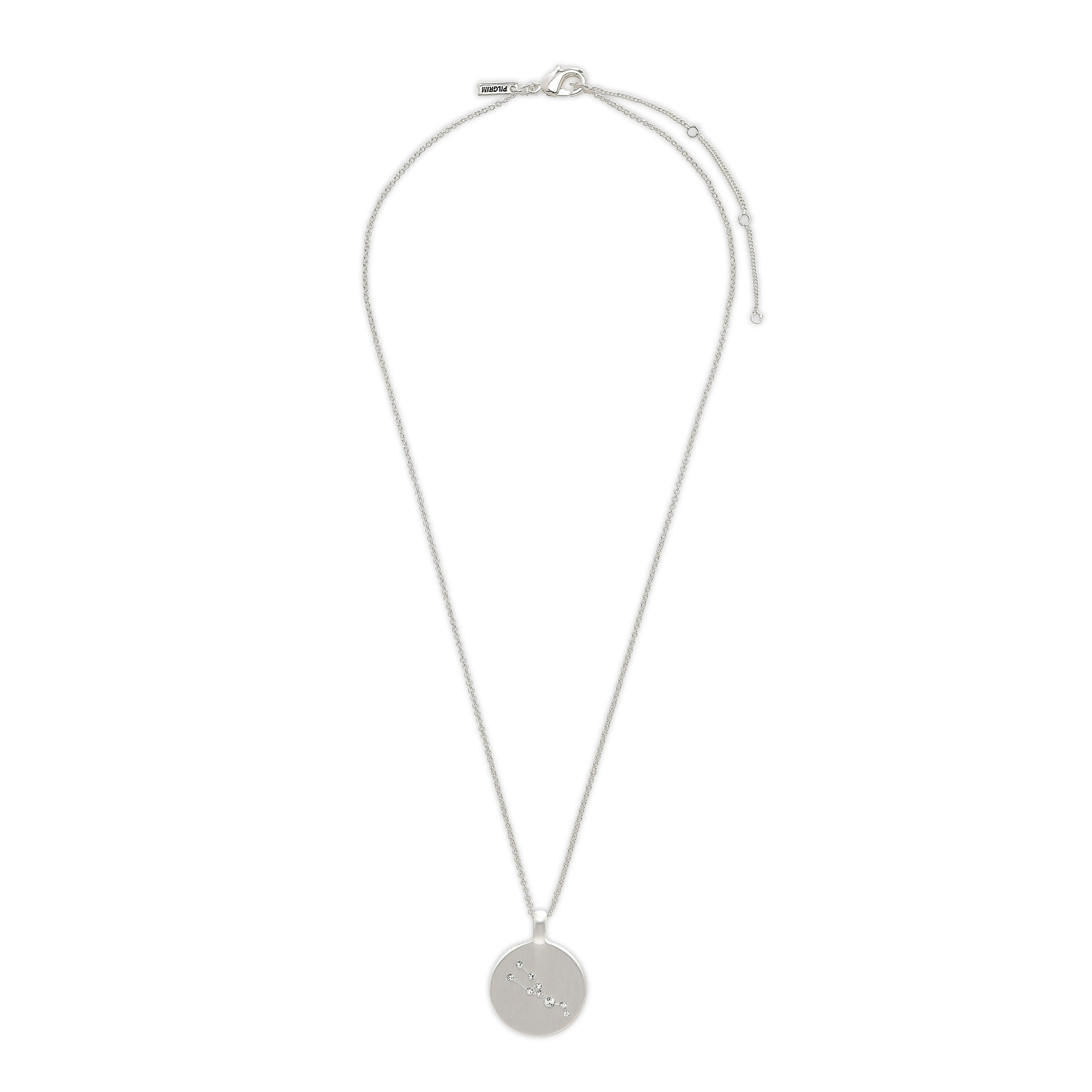 TAURUS Zodiac Sign Coin Necklace, silver-plated