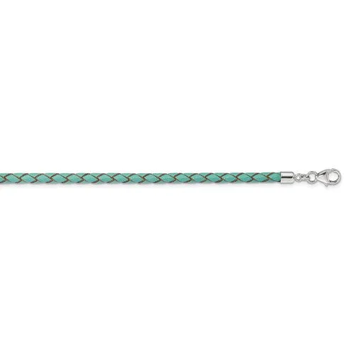 Teal Leather 14in with 2in ext Choker/Wrap Bracelet