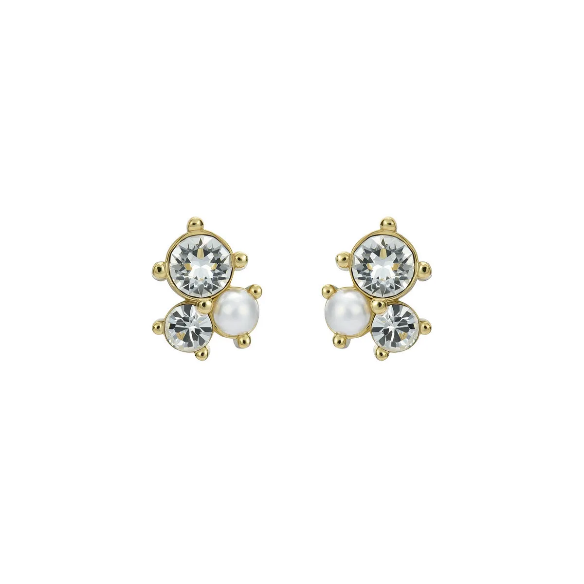 ted baker joyaa: jewel cluster stud earrings, gold tone, pearl, clear crystal