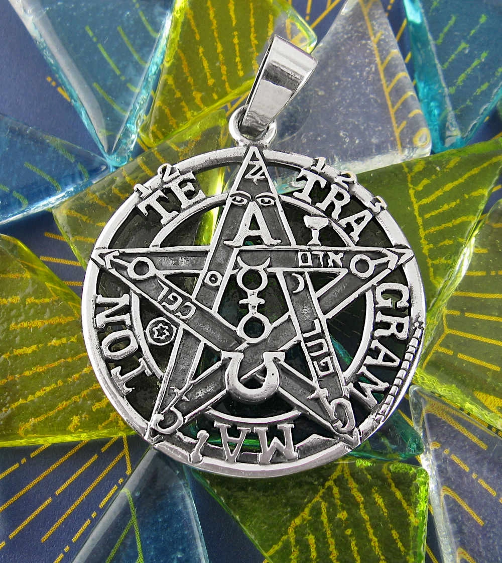Tetragrammaton Yahweh HaShem Pendant, Oxidized Polished Piece Excellent Adornment