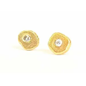 Textured Diamond /stud Earrings