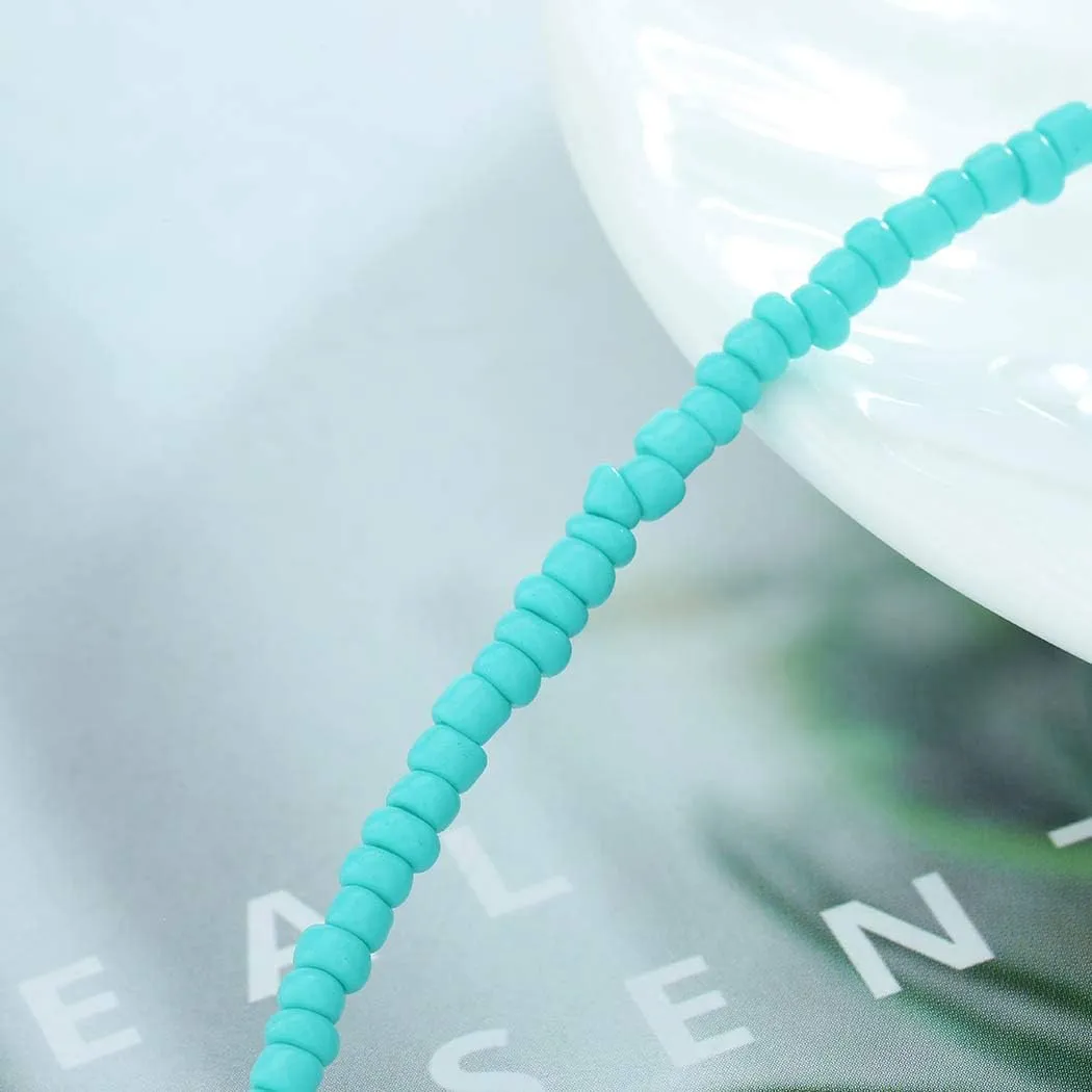 Tgirls Boho Choker Necklace Chain Rice Beaded Necklaces Seed Bead Necklace Accessory for Women