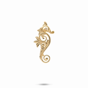 Living Heirloom Seahorse Pendant in Gold with Diamonds - 25mm Street Accent