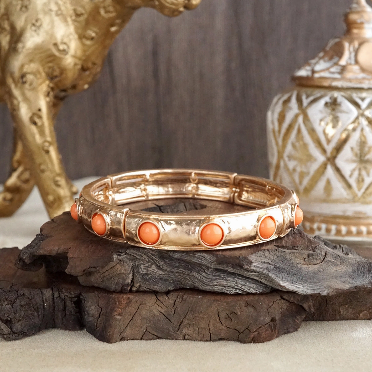 Timeless Charm ?C Slim Cabochon Eternity Bangle Ageless Appeal Hemispheric Blends