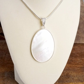 Delicate Piece Fair Trade Adornment Timeless Classic Pendant Necklace - Mother Of Pearl Abalone