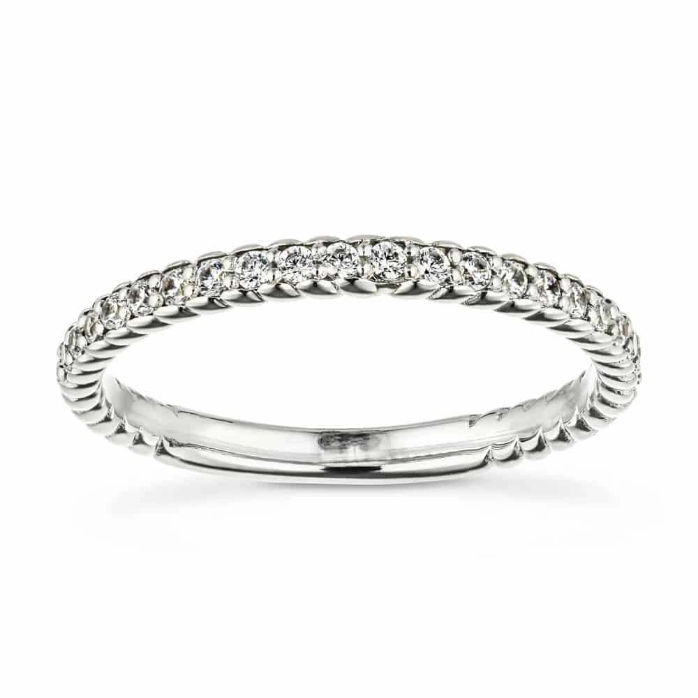 Strong Decoration Minimal Balance Helix 1/5 ctw Round Lab Grown Diamond Rope Twist Wedding Band