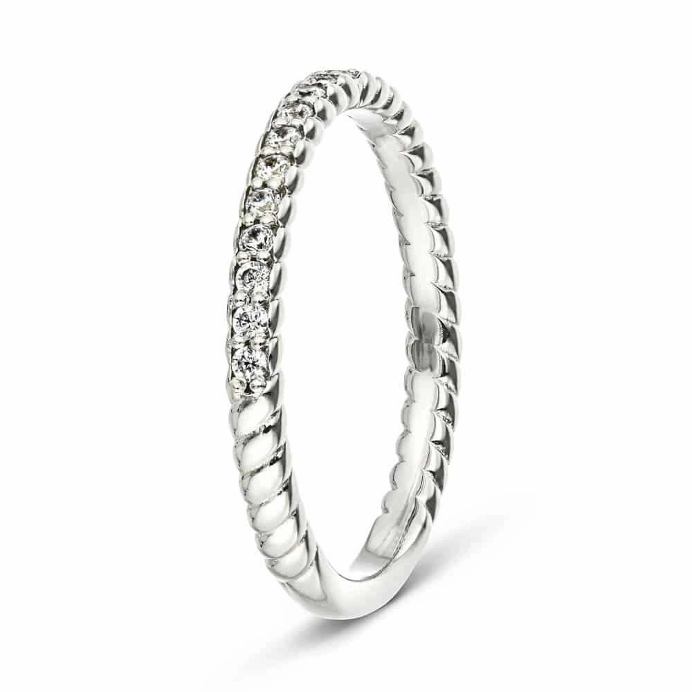 Value Design Sleek Appearance Helix 1/5 ctw Round Lab Grown Diamond Rope Twist Wedding Band
