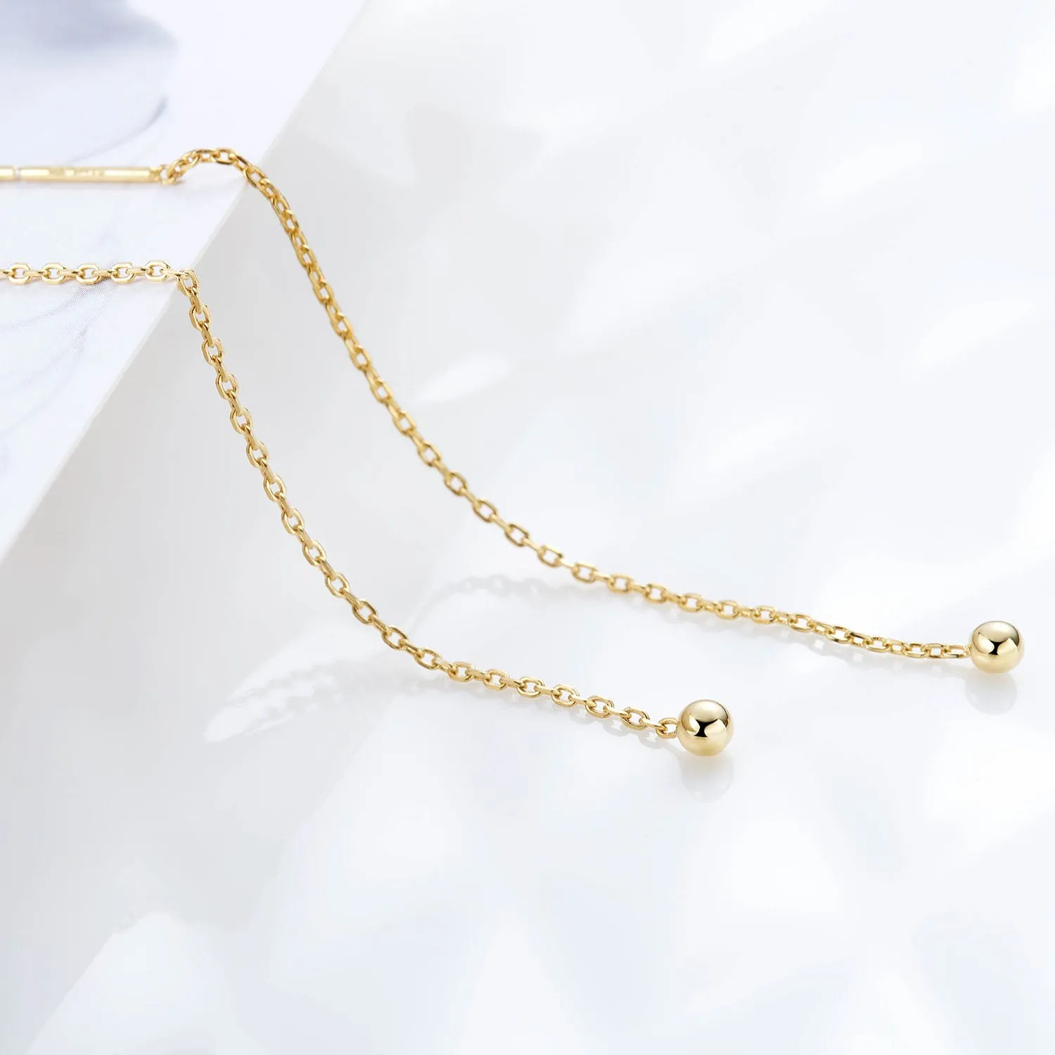 Tiny Ball Threader Earrings