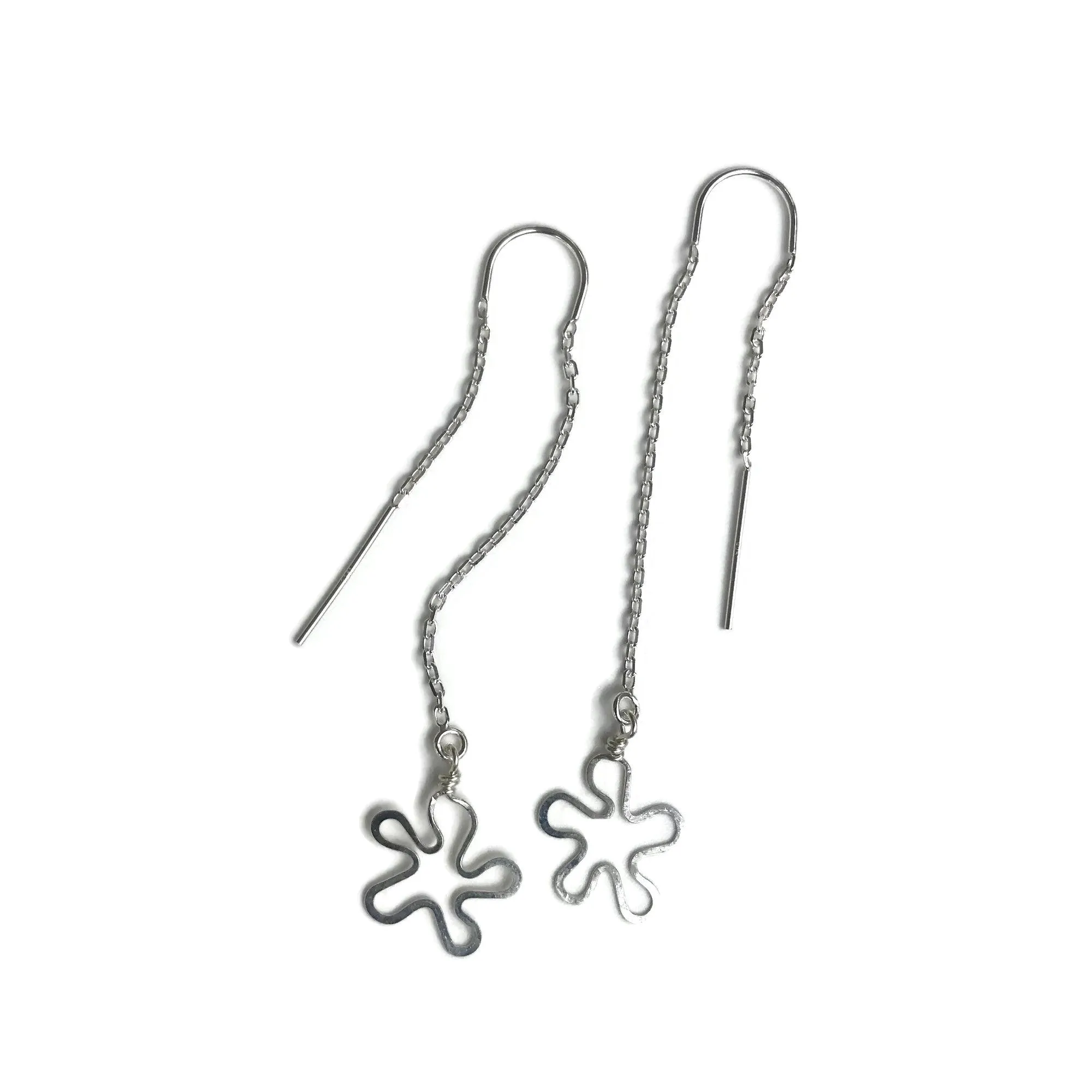 Tiny Flower Threader Earrings