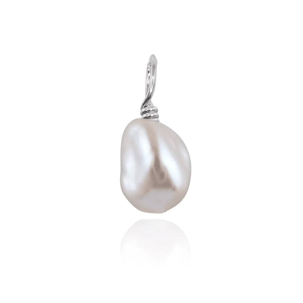 Tiny Raw Freshwater Pearl Crystal Pendant