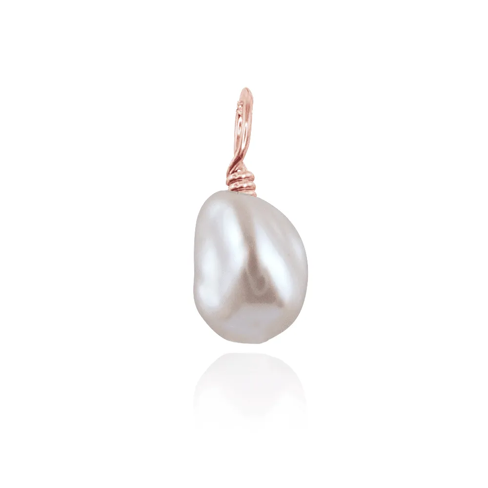 Tiny Raw Freshwater Pearl Crystal Pendant