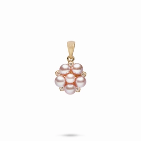 Tiny Bubbles Lavender Freshwater Pearl Pendant in Gold with Diamonds Iconic Appeal Luxury Pieces