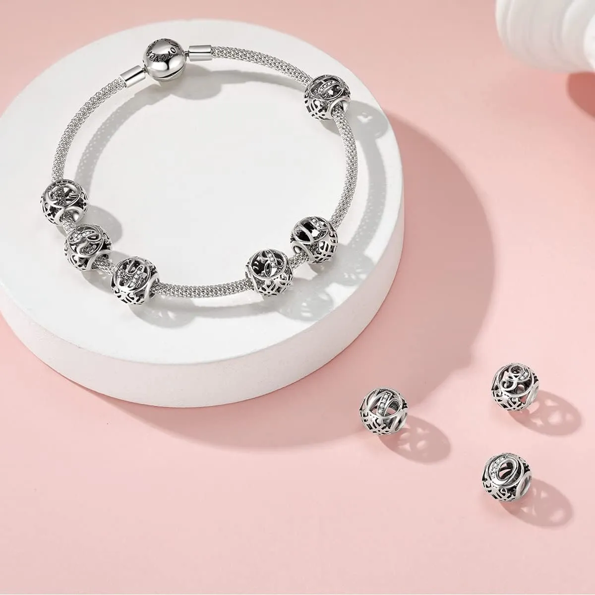 TIZU 925 Sterling Silver Letter Charms for Charms Bracelets Alphabet Initial Beads Charms Jewelry Gift for Women