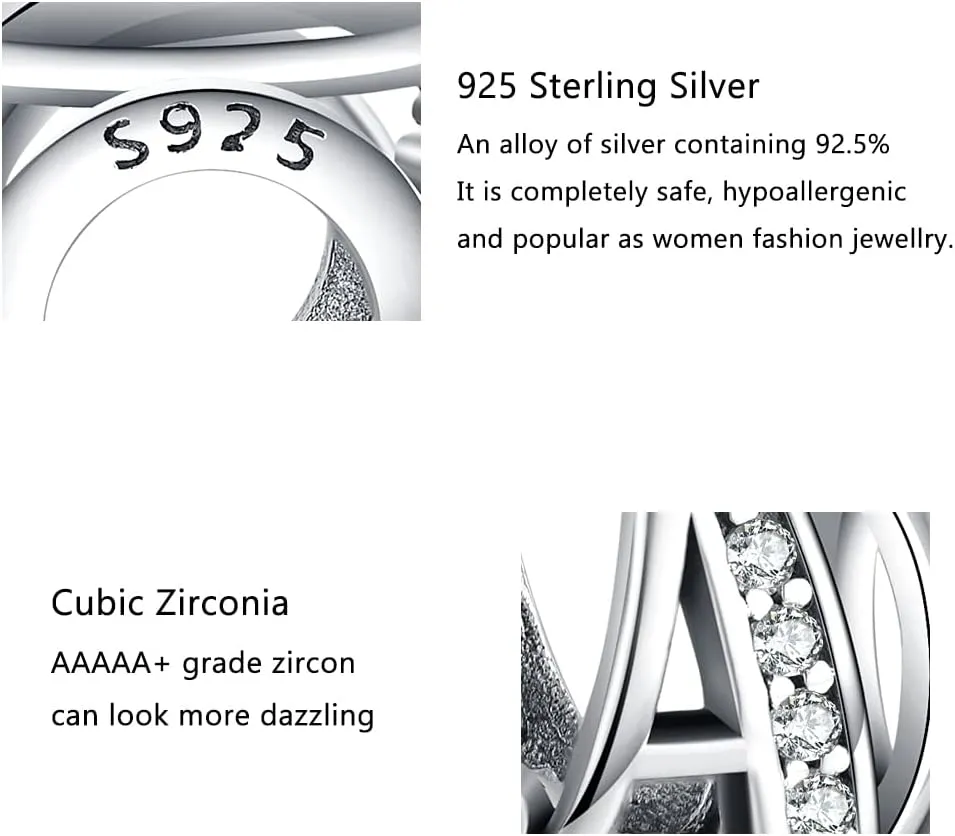 TIZU 925 Sterling Silver Letter Charms for Charms Bracelets Alphabet Initial Beads Charms Jewelry Gift for Women