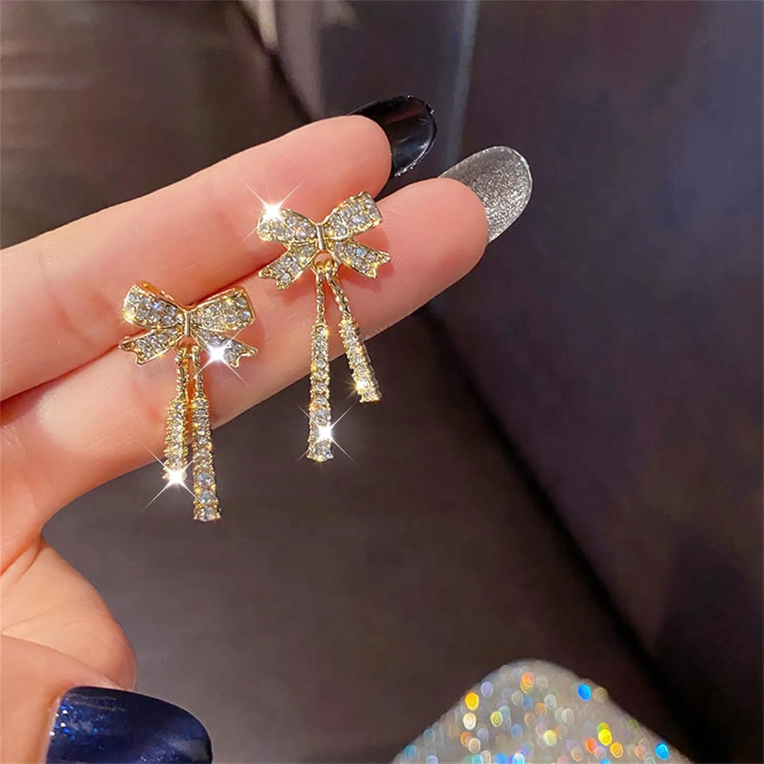 Toddler Clip on Earrings 925 Female Needle Simple Bow Earrings Temperament Earrings Lady with Diamond Pearl Silver Earrings Earrings Flat Back Earring (Multicolor, One Size)
