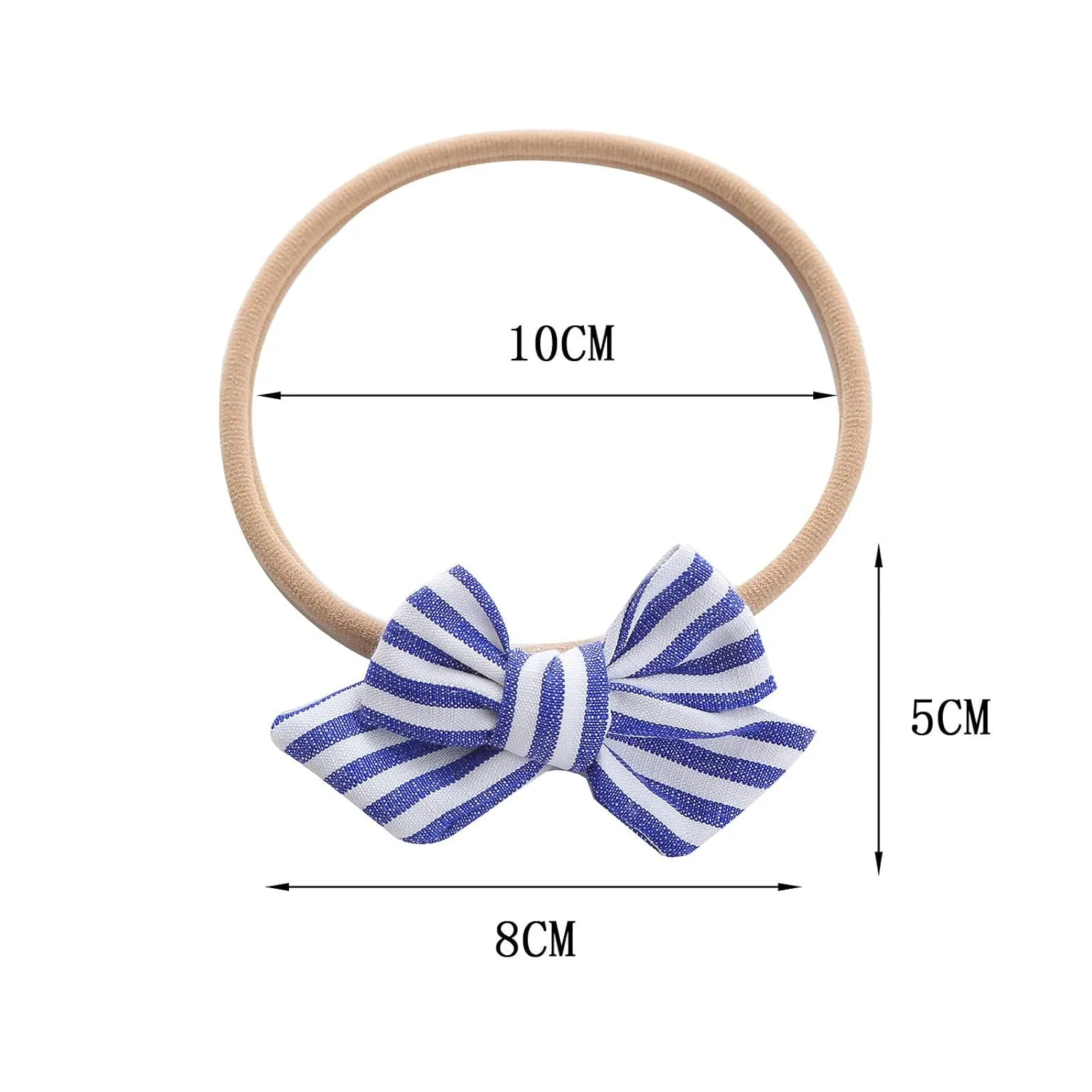 Toddler Elastic Headwrap Baby Girls Striped Prints Headband Bowknot Elastic Hair Band For (Watermelon Red, One Size)