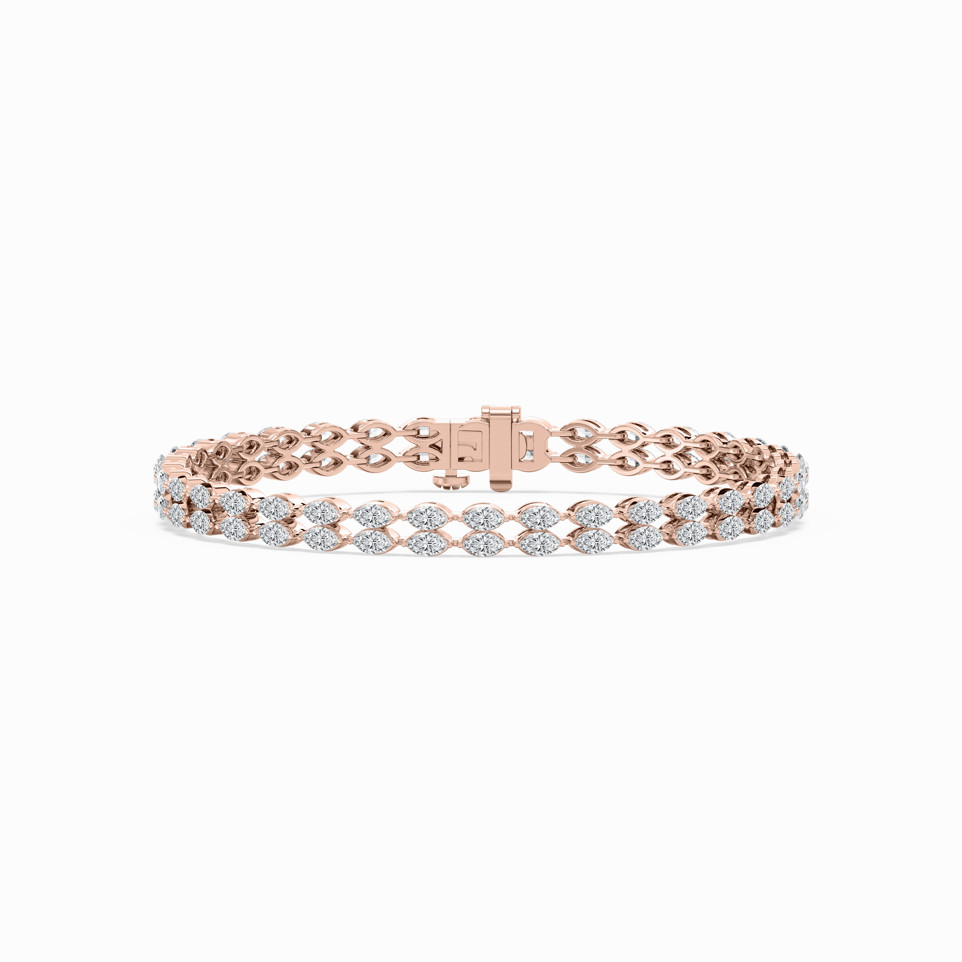 Treasured Possession 33 ? ctw Marquise Lab Grown Diamond Double Row Tennis Bracelet - 7 Inches