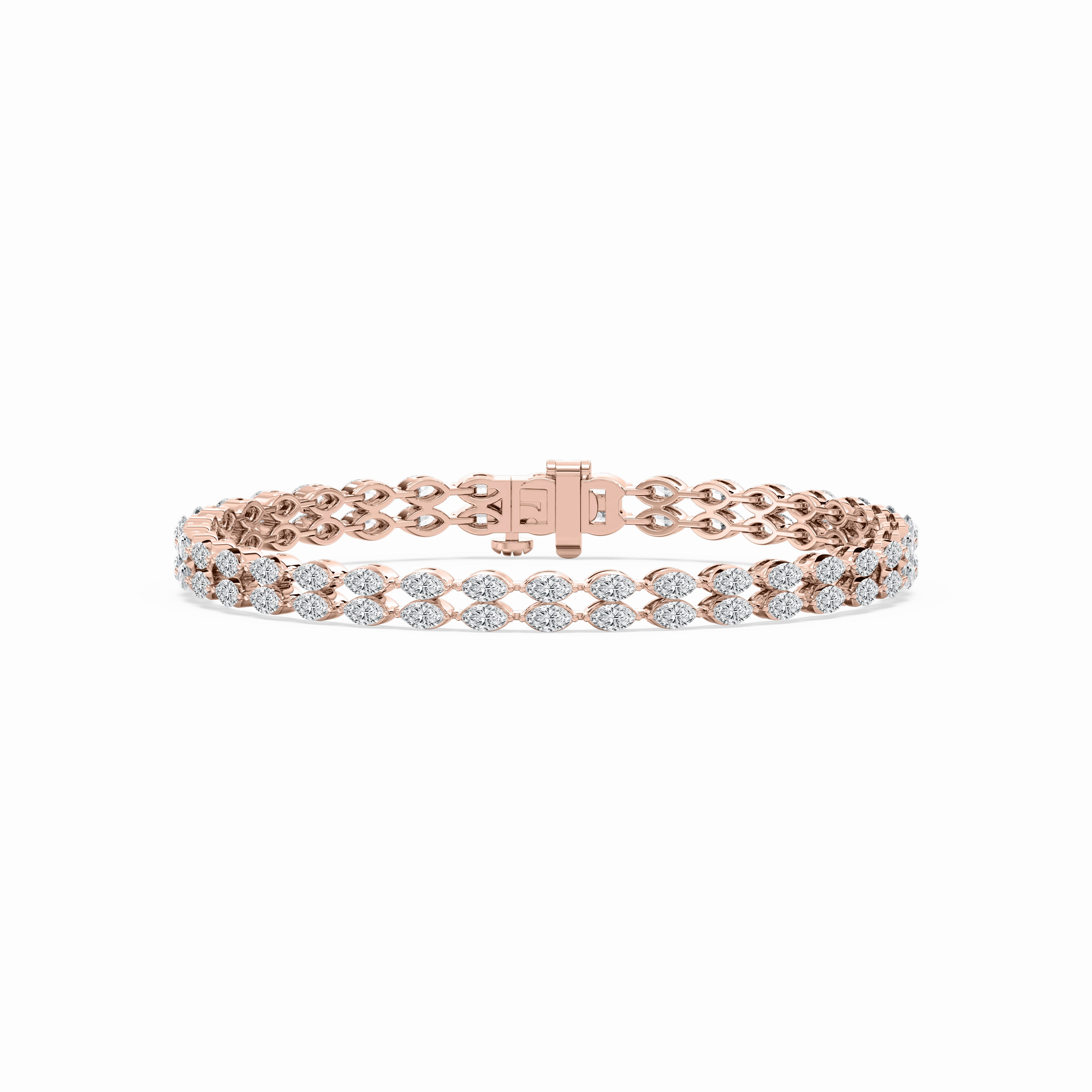 33 ? ctw Marquise Lab Grown Diamond Double Row Tennis Bracelet - 7 Inches Mythical Detail