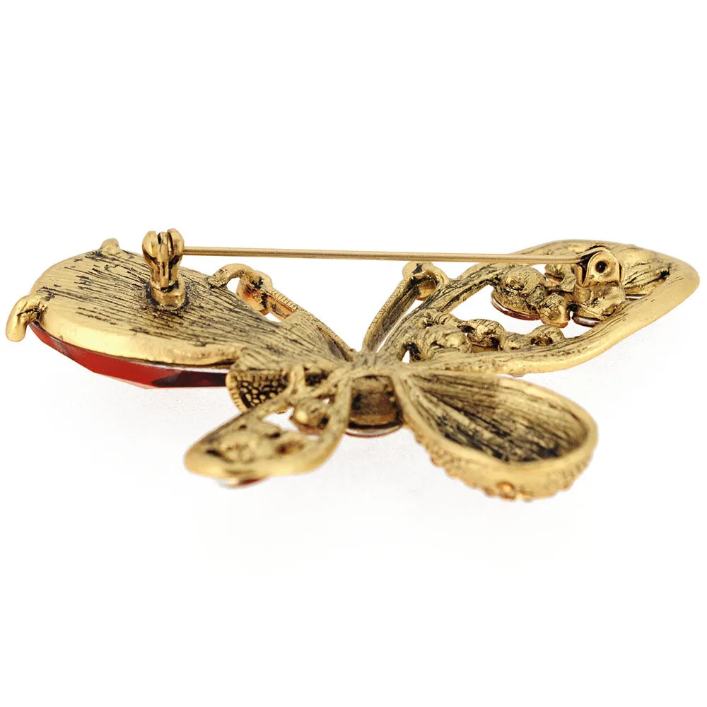 Topaz Brown Butterfly Pin Brooch