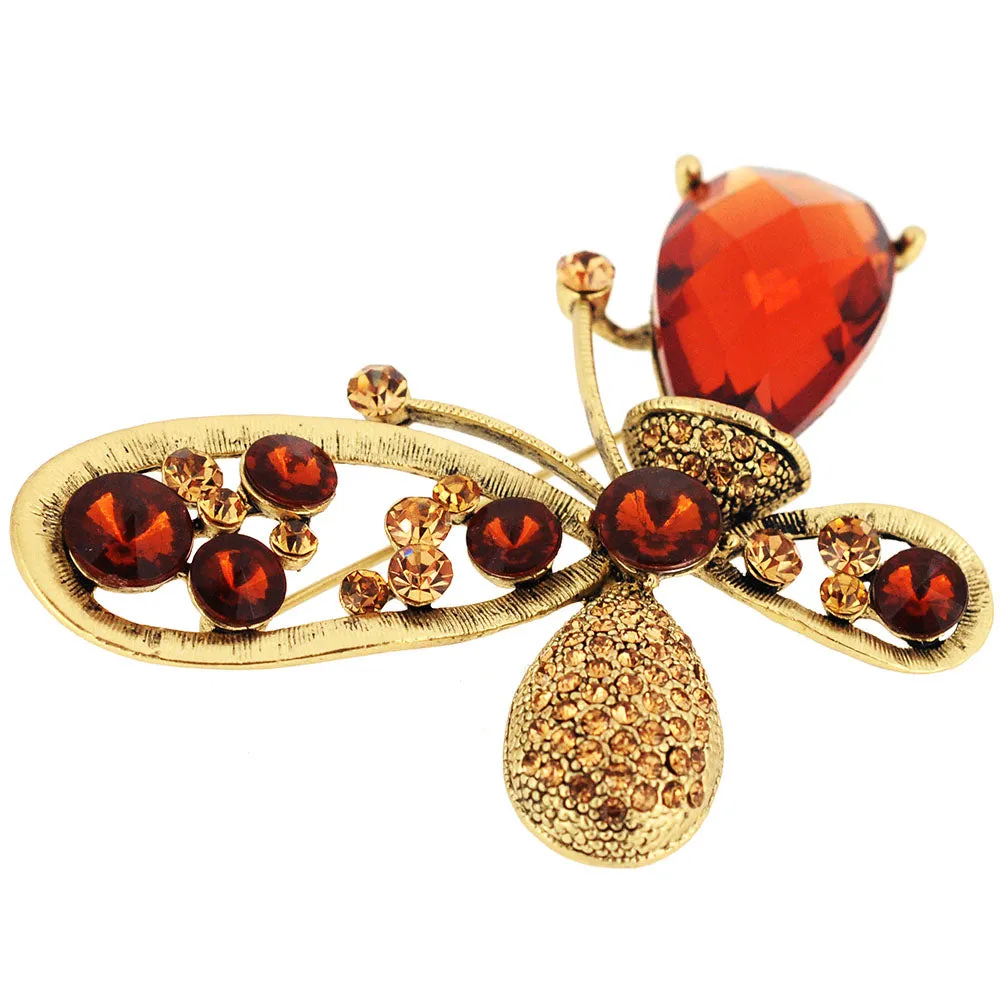 Topaz Brown Butterfly Pin Brooch
