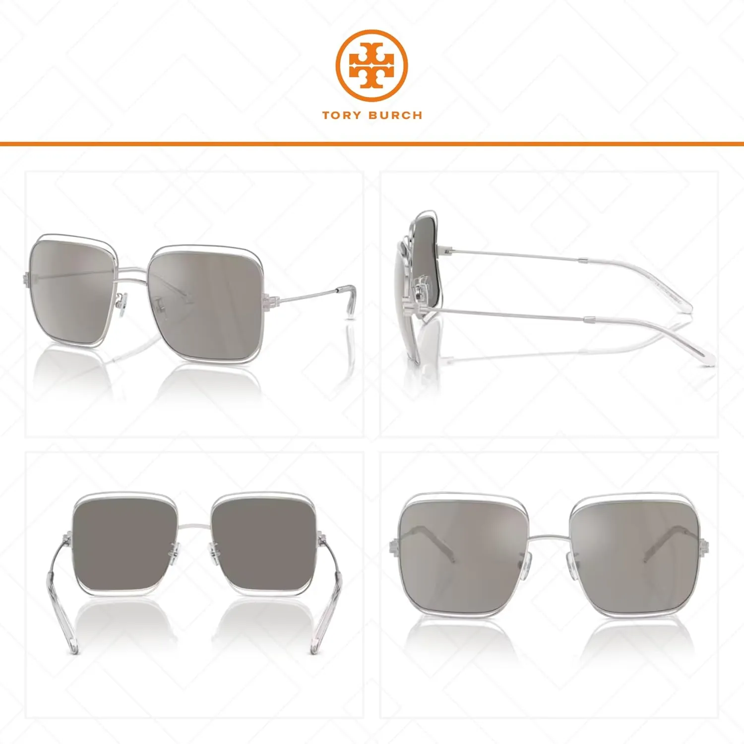 Tory Burch TY6107 Square Sunglasses for Women   BUNDLE With Designer iWear Complimentary Eyewear Kit