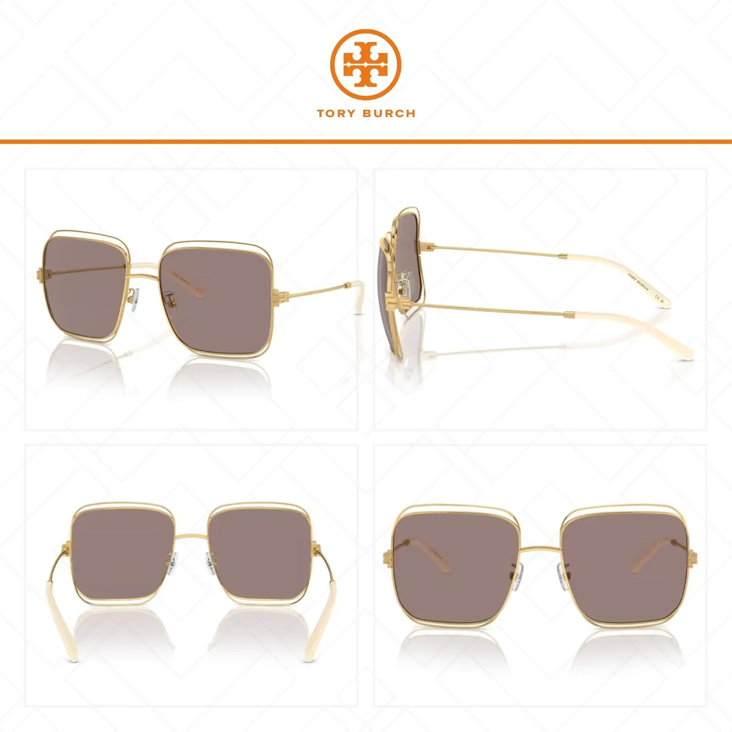 Tory Burch TY6107 Square Sunglasses for Women   BUNDLE With Designer iWear Complimentary Eyewear Kit
