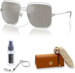 Tory Burch TY6107 Square Sunglasses for Women   BUNDLE With Designer iWear Complimentary Eyewear Kit