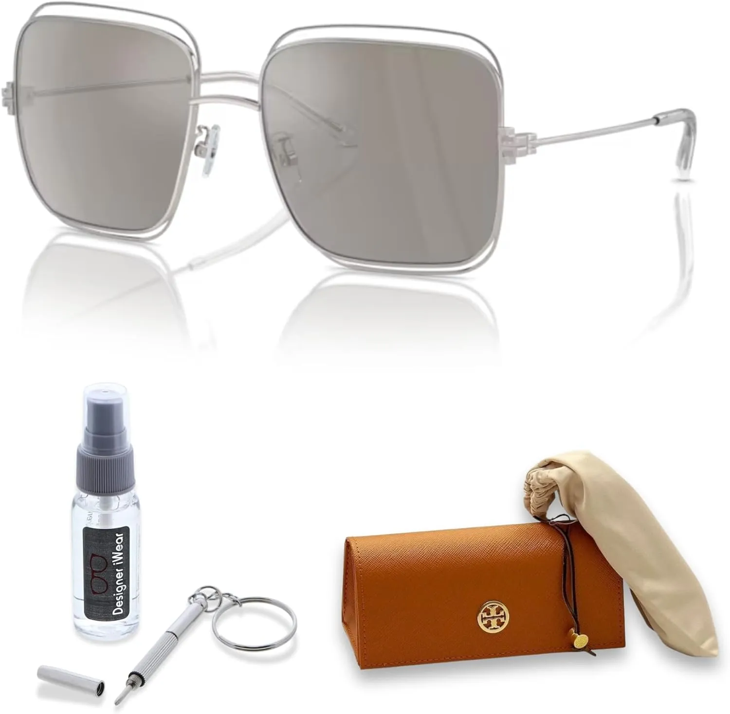 Tory Burch TY6107 Square Sunglasses for Women   BUNDLE With Designer iWear Complimentary Eyewear Kit